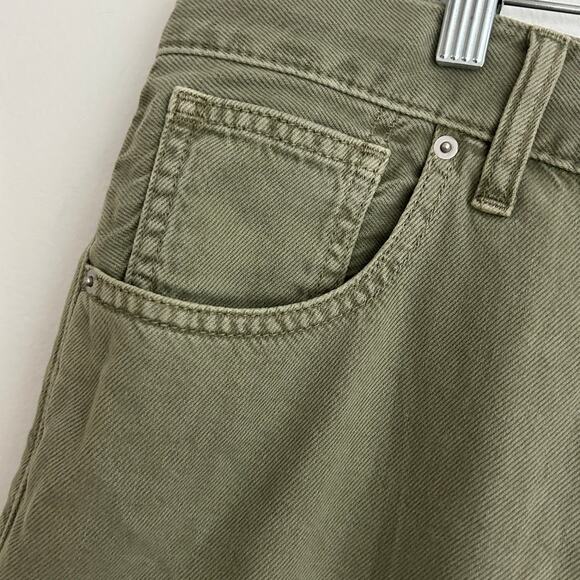 Madewell Women's Superwide Leg Airy Denim Drawstring Jeans Green 30 New - Picture 4 of 11